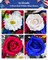 Memorial Day Flowers for Cemetery - Large 36-Head Patriotic Red White and Blue Velvet Roses Bouquet - Artificial Grave Flowers for Veterans with 2 American Flags - America 250 Decorations - 22 Inches